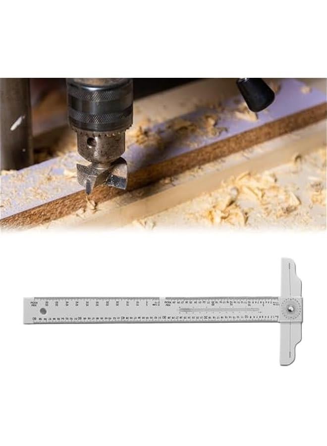 T Square Ruler Rotatable T Ruler Transparent Engineering Ruler T Square 24 Ruler for Office Home Engineer Woodworking - Image 5