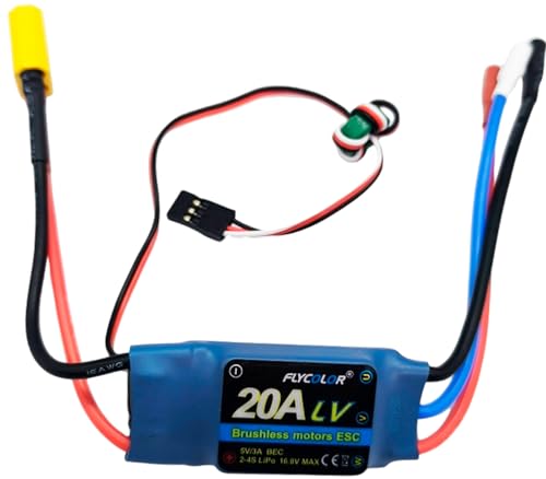 FLYCOLOR 20A ESC 24S Electric Speed Controller 3A UBEC with XT60 35mm Bullet Plugs for RC Brushless Motor - Image 1