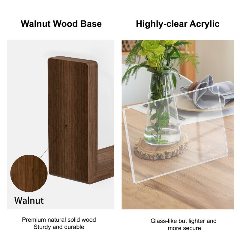 Mixoo 4x6 Picture Frame Rotating Photo Frame  Wooden Picture Frame 4 by 6 Horizontal Double-sided Frame Rustic Floating Frame for Tabletop - Image 2