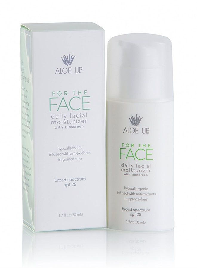 Aloe Up Daily Face Moisturizer with SPF 25 - Non Greasy & Quick Absorbing Sun Skin Care, Reef Friendly & Water Resistant, Aloe Skin Sun Protection, Sunscreen Lotion with UVA/UVB Protection - 1.7 Fl Oz - Image 1