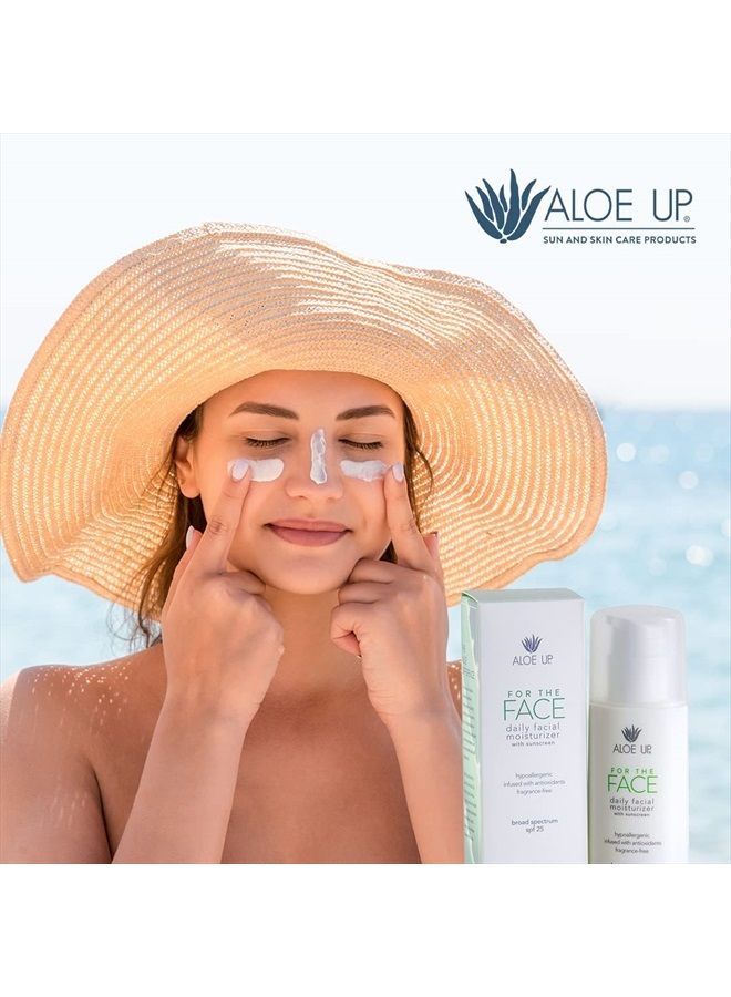 Aloe Up Daily Face Moisturizer with SPF 25 - Non Greasy & Quick Absorbing Sun Skin Care, Reef Friendly & Water Resistant, Aloe Skin Sun Protection, Sunscreen Lotion with UVA/UVB Protection - 1.7 Fl Oz - Image 4