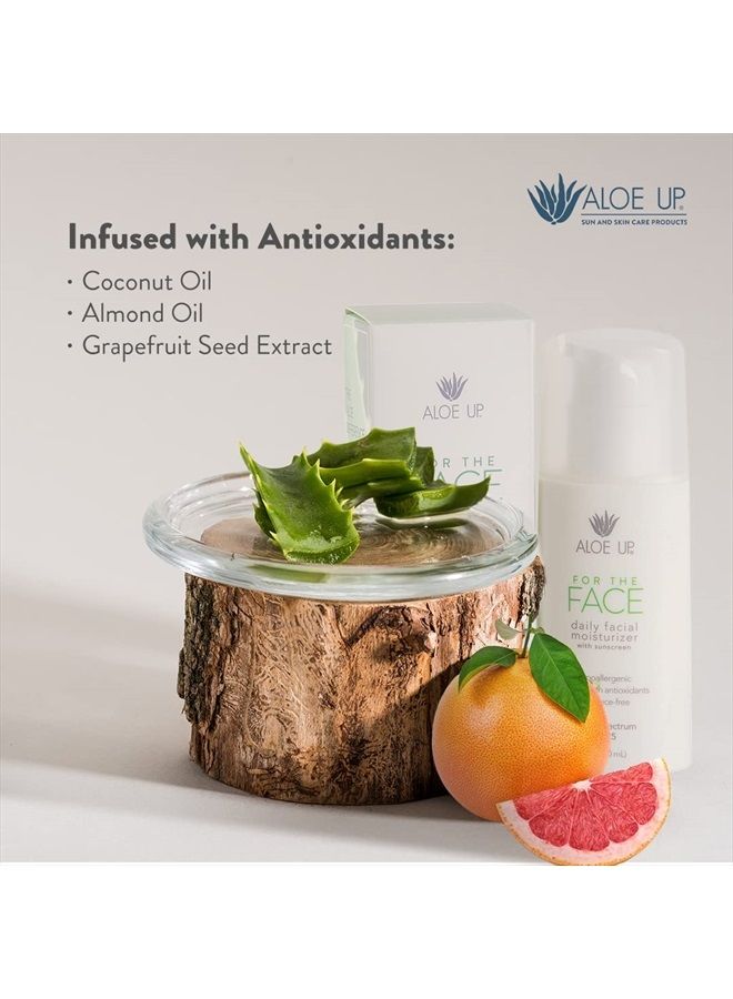 Aloe Up Daily Face Moisturizer with SPF 25 - Non Greasy & Quick Absorbing Sun Skin Care, Reef Friendly & Water Resistant, Aloe Skin Sun Protection, Sunscreen Lotion with UVA/UVB Protection - 1.7 Fl Oz - Image 5