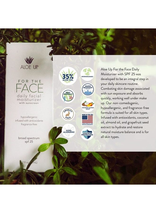 Aloe Up Daily Face Moisturizer with SPF 25 - Non Greasy & Quick Absorbing Sun Skin Care, Reef Friendly & Water Resistant, Aloe Skin Sun Protection, Sunscreen Lotion with UVA/UVB Protection - 1.7 Fl Oz - Image 3