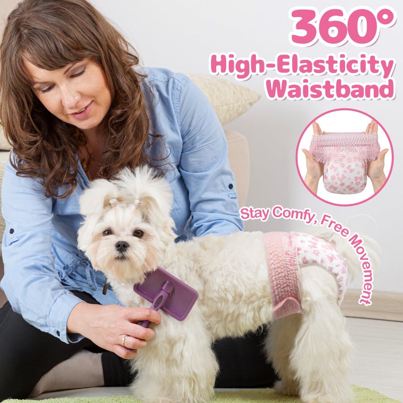 Dono Disposable Pull It Up Female Dog Diapers, 360Â° Stretchy Waist Puppy Diapers, Super-Absorbent Doggie Diapers with Rapid-Dry Technology Leak-Proof Design for Doggy in Heat Period, M 10 Pcs - Image 3