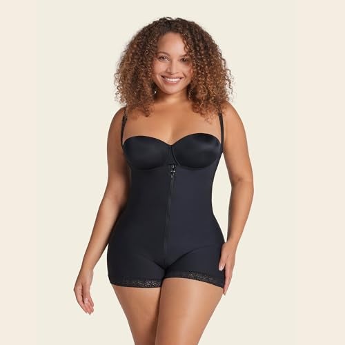 Leonisa Open Bust Tummy Control Body Shaper For Women - Butt Lifting Compression Shapewear Bodysuit, Black - Image 5