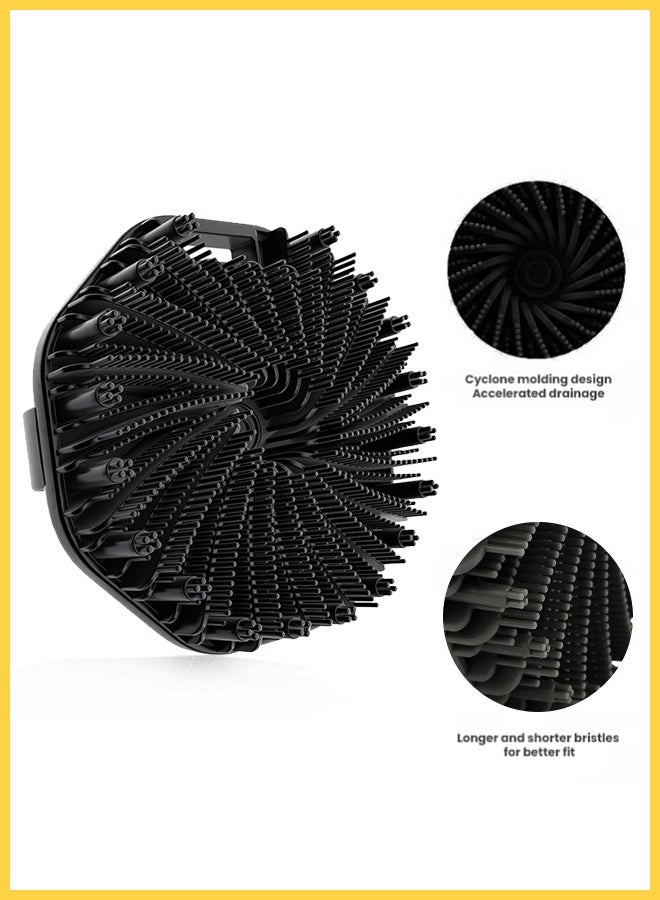 CHOWROAD 2 PCS Non-Slip Handle Silicone Body Brush with Soft Silicone Bristles for Showering, Exfoliating Body Scrubber for Sensitive Skin and With one hooks（Black) - Image 4