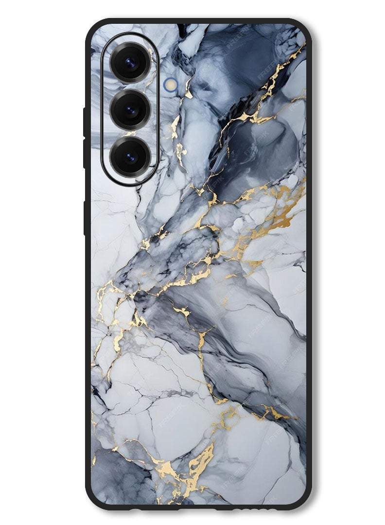 Theodor Case Compatible with Samsung Galaxy M56 6.74 Inch Protection Shockproof Bumper Cover Grey Marble Blush - Image 1