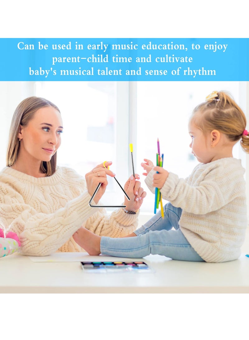 SOLARAE 3-Pack Triangle Percussion Instruments, Toddler Kids Toys, Musical Triangle Instrument, Triangle Iron For Early Childhood Education, Dance Teaching Aids - Image 3