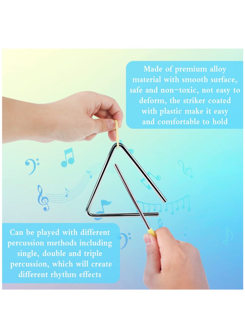 SOLARAE 3-Pack Triangle Percussion Instruments, Toddler Kids Toys, Musical Triangle Instrument, Triangle Iron For Early Childhood Education, Dance Teaching Aids - Image 5