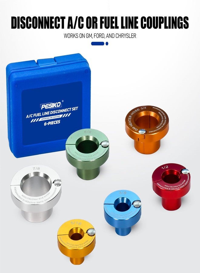 PESIKO 6 Size Durable Aluminum Fuel Line Disconnect Tools Work on Air Conditioning Lines and Quick Connect Fuel Lines - Image 3