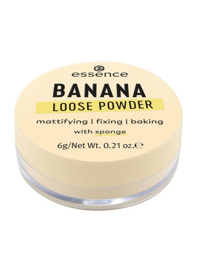 Essence Banana Loose Face Powder | Lightweight Finishing Powder for Shine Control and Colour Correction | Soft Matte Finish | Long Lasting Makeup Setting Powder| 6g (Pack of 1) Yellow