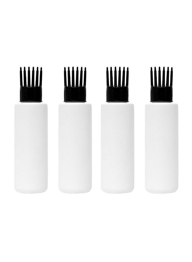 Devinez Round White HDPE Bottle, 100ml (Pack of 4) with White Flip-Top Cap and Black Hair Applicator for Serum, Essential Oils, Blends, DIY Skin Care, Cosmetics, - Image 1