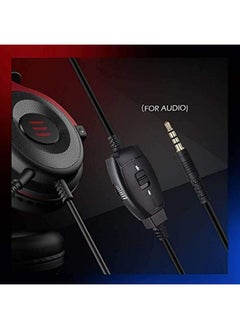 EKSA Gaming Headset Ps4 Headset Wired Gaming Headphones With Noise Cancelling Mic Over Ear Computer Headset Compatible With Ps5 Ps4 Pc Xbox One Laptop Red Red Red  - Image 3