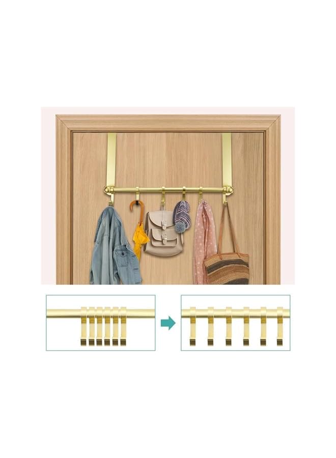 promass Over The Door Hooks, Moving 6-Hooks Over Door Coat Rack for Hanging, Sturdy Door Hanger Hooks for Hanging Heavy Coats/Towel/Bag - Image 4