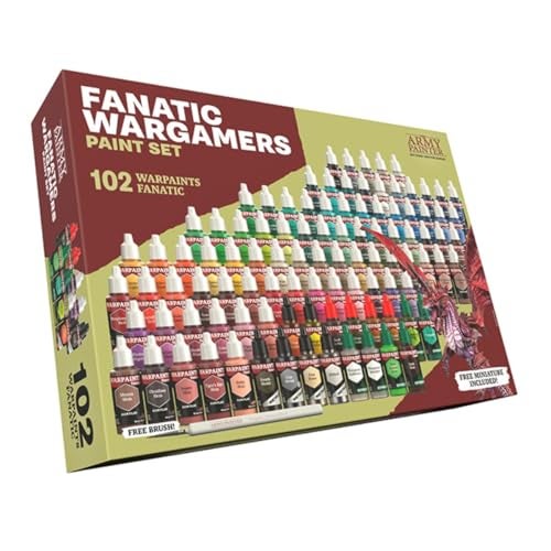 The Army Painter, Warpaints Fanatic Wargamers Paint Set, 102 x 18 ml Acrylic Paints, incl. Metallics, Washes, Effects, 1 brush & 1 Miniature - Miniature paint set for D&D & Warhammer Miniatures - Image 5