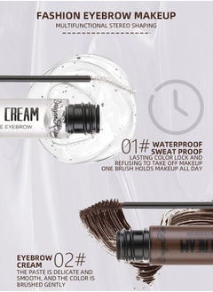 Dragon Ranee 2PCS Mascara Brush Set, Clear Setting Balm & Deep Coffee Brow Balm, Waterproof and Sweat Non-Flaking Makeup Styling Liquid, Eyebrow Repair Balm, Eyebrow Styling, Beauty Salon, Home Makeup  - Image 3