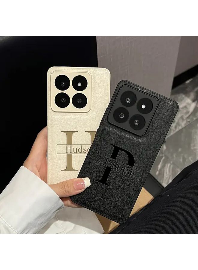 Black Personalized Laser Etched Initial Phone Cover For Redmi 13C 5G - Image 4