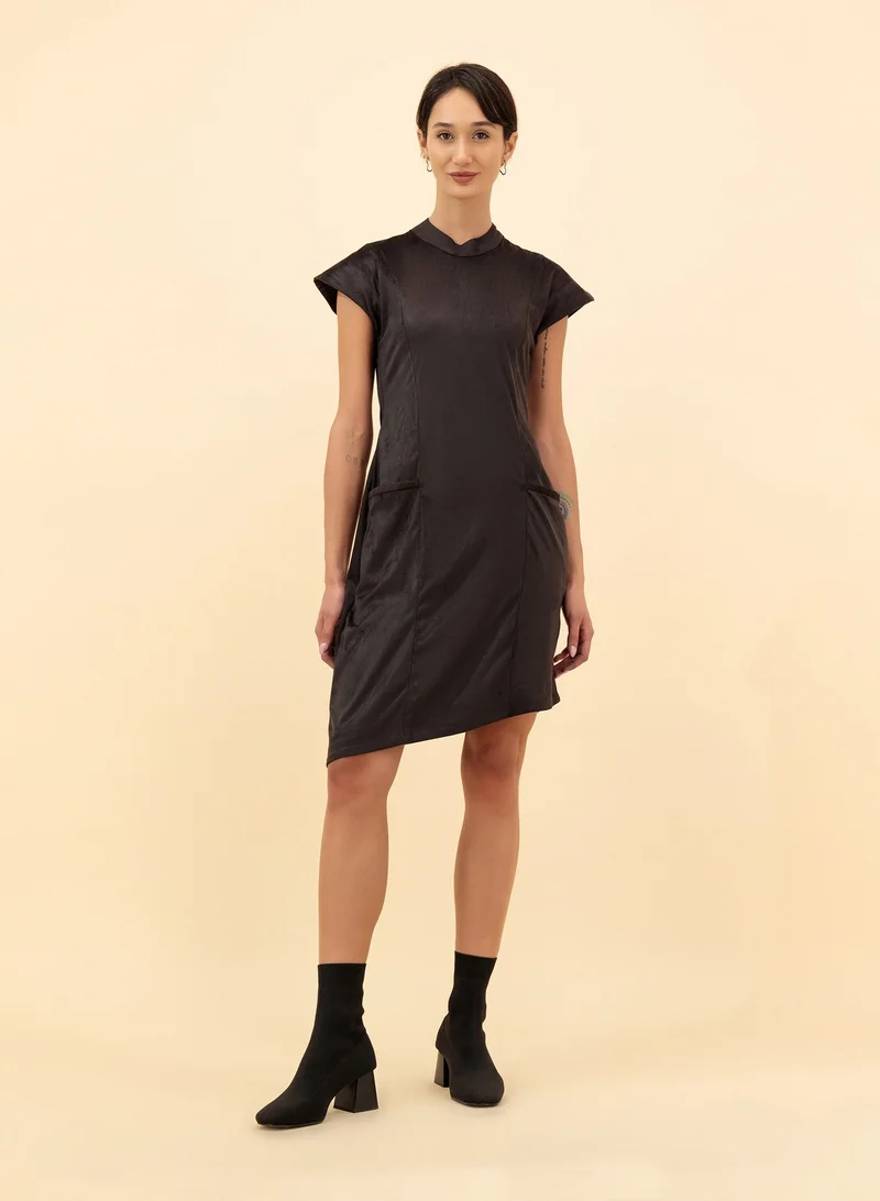 Asymmetric Suede Dress