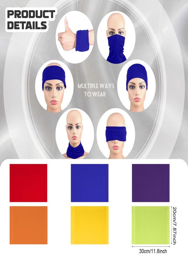 SATINIOR 6 Pcs Spandex Dreadlock Cap Dreadlock Tube Bands Unisex Men Women Elastic Hair Dreads Head Wraps Headbands for Dreads Accessories, 6 Colors (Rainbow Color) - Image 2