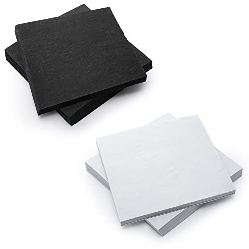 Shellwei 200 Sheets Tear Away stabilizer for Embroidery Backing Precut Sheets Black White Fabric Stabilizer for Machine Embroidery Hand Sewing Hoops Quilting, Weight 2.1 oz(8 x 8 Inch) - Image 1