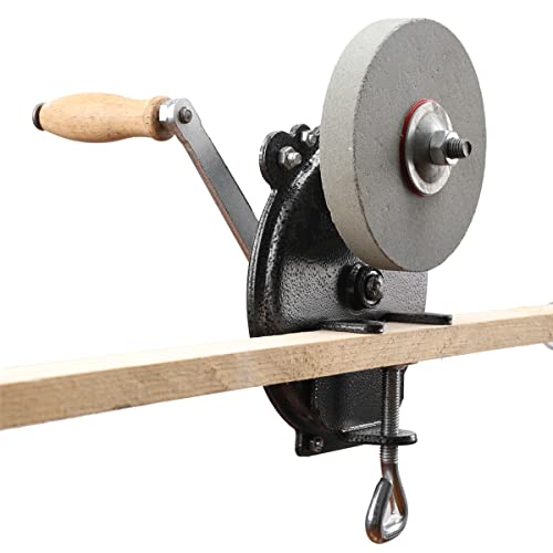 YILIKISS Kitchen Knife Sharpener Hand-cranking Grinding Machine, Sharpener Tool for Kitchen Knives, Garden Tool Sharpener, 6 Inches DIY Polishing Machine Tool Grinder - Image 1