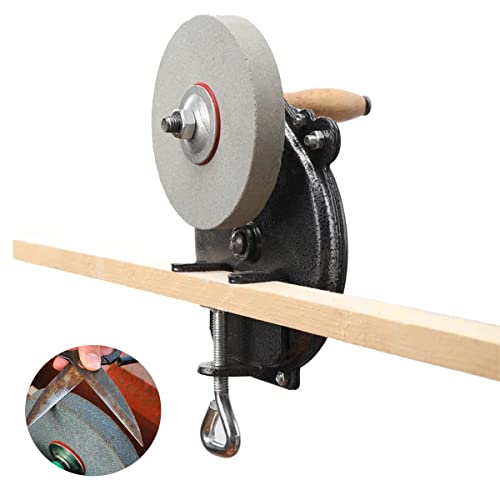 YILIKISS Kitchen Knife Sharpener Hand-cranking Grinding Machine, Sharpener Tool for Kitchen Knives, Garden Tool Sharpener, 6 Inches DIY Polishing Machine Tool Grinder - Image 2