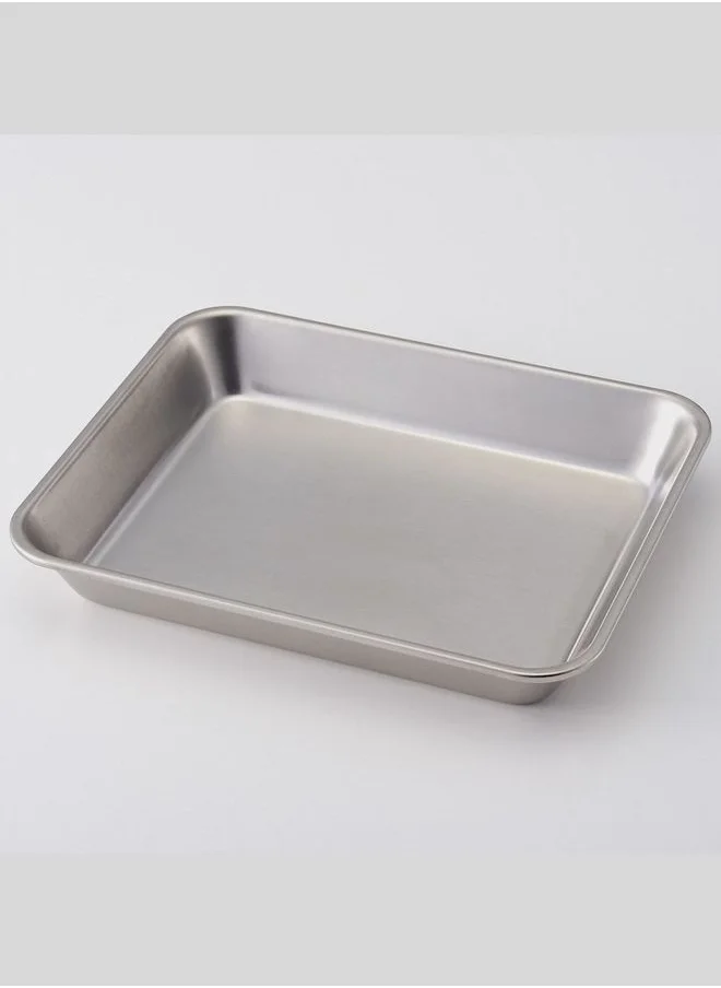 MUJI Stainless Steel Bat, W 21 x D 17 x H 3 cm, S, Silver
