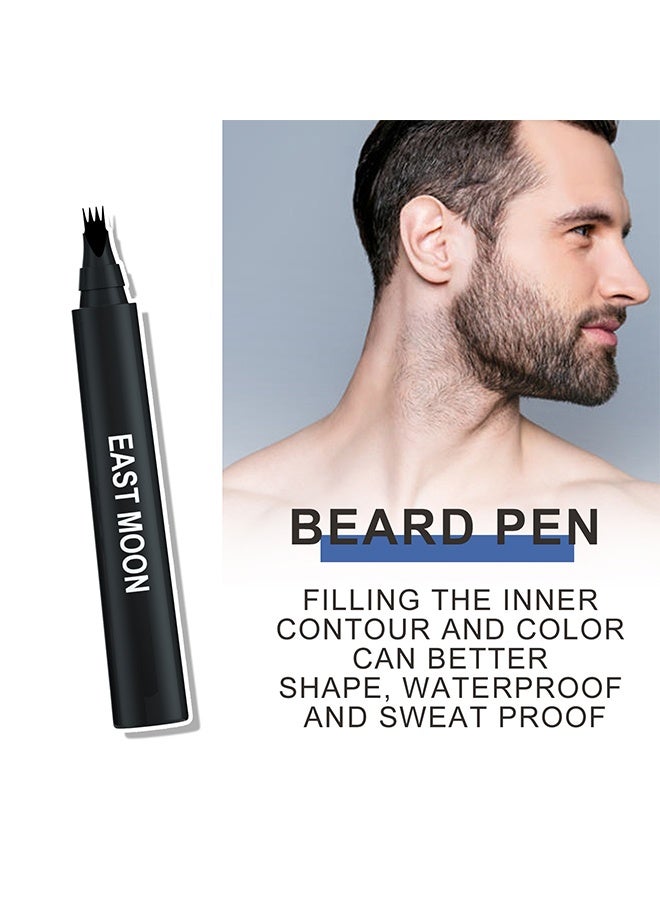 East Moon Beard Shaping Pen, Three-In-One Beard Filler Pen, Beard Powder And Beard Brush, Waterproof And Sweat-Proof Long-Lasting Coverage - Image 5