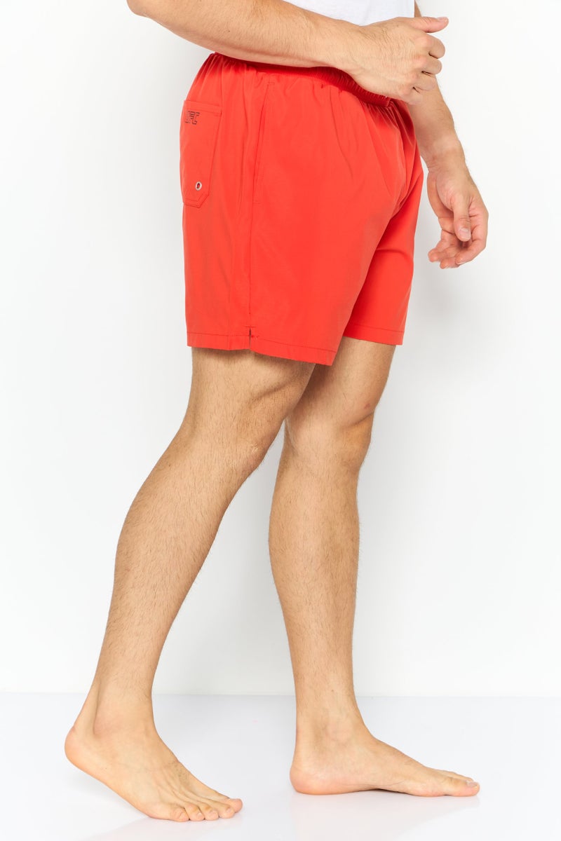 Ufc Men Brand Logo Board Shorts Swimwear, Coral - Image 4