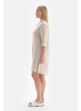 dagi Ecru Linen Long Shirt  - Image 3