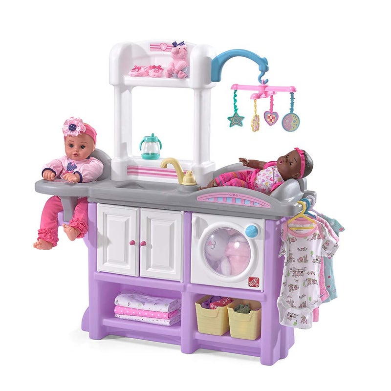 Step2 Love & Care Deluxe Baby Doll Nursery Playset for Kids, Combined Kitchen and Changing Station, Includes Toy Accessories, Easy to Assemble, Toddlers Ages 2 - 6 Years Old, Lavender - Image 1