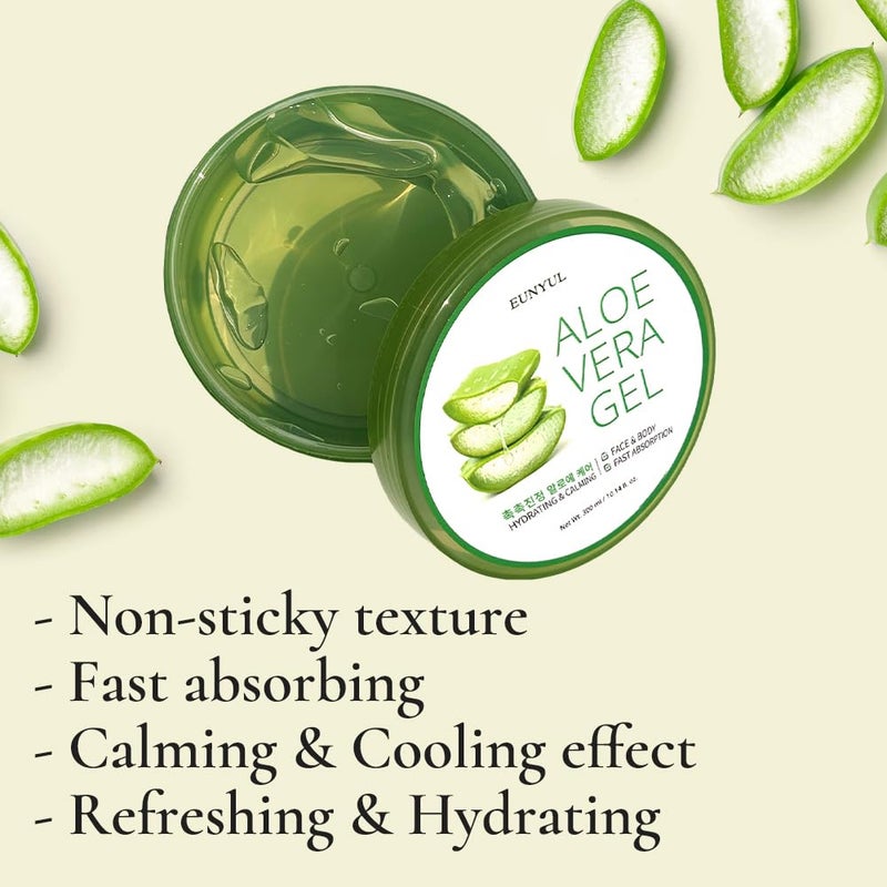 EUNYUL [PACK OF 3] Aloe Vera Soothing Gel 10. 14 fl. oz. / 300ml X 3EA Korean Skincare Body Care, After Sunburn - Image 3