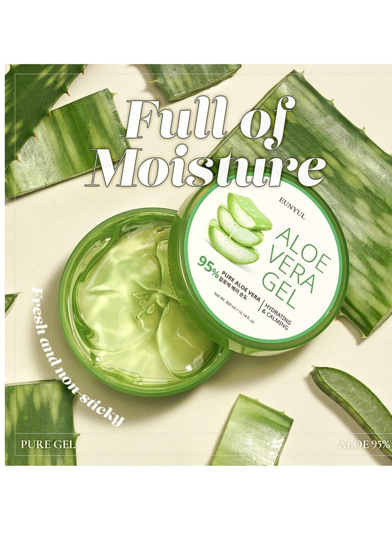 Eunyul EUNYUL [PACK OF 3] Aloe Vera Soothing Gel 95% 10. 14 fl. oz. / 300ml X 3EA Korean Skincare Body Care, After Sunburn  - Image 2