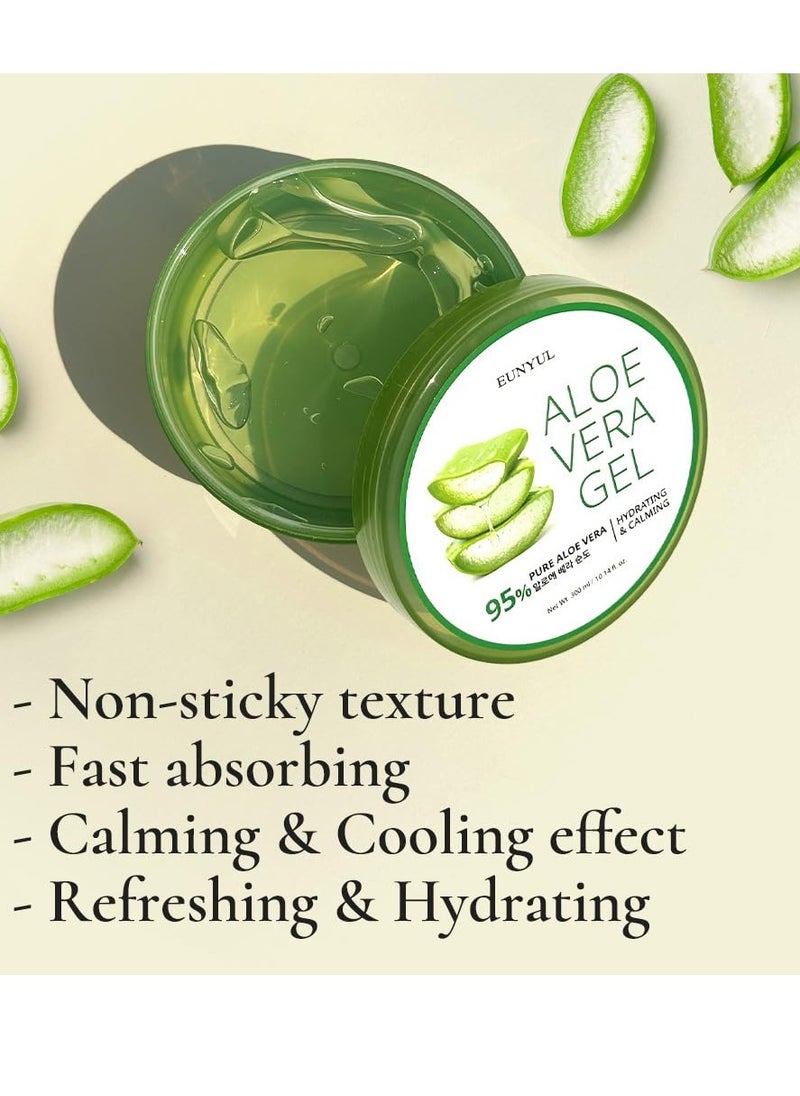 Eunyul EUNYUL [PACK OF 3] Aloe Vera Soothing Gel 95% 10. 14 fl. oz. / 300ml X 3EA Korean Skincare Body Care, After Sunburn  - Image 3