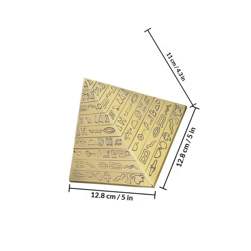 Pyramid Retro Metal Ashtray With Lid Windproof Office Home Decor - Image 3