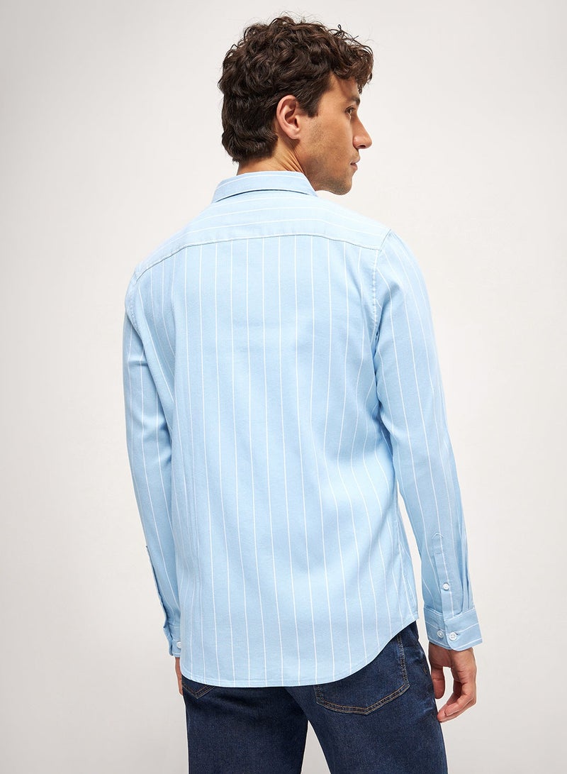 THE BEAR HOUSE Cotton Shirt for Men | Slim Fit, Long Sleeve, Casual & Formal Wear | Soft, Breathable Fabric for Office, Everyday, & All-Season Use in Classic & Trendy - Image 4