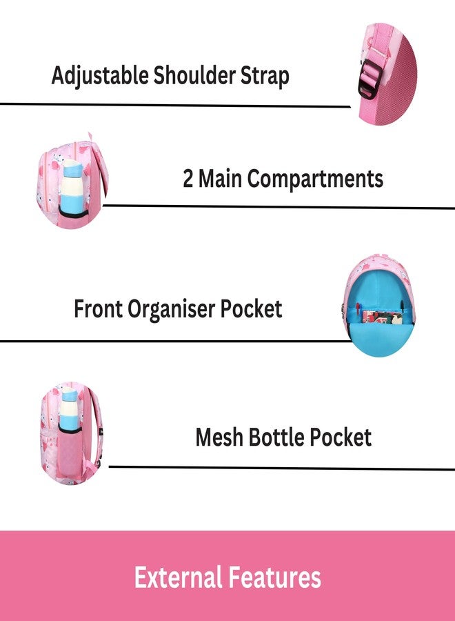 HYDER Kids 20L Zippy Catpuccino Backpack Best Stylish Waterproof Lightweight Casual/Picnic/Tuition/School Bag for Children Boys And Girls (Pink) - Image 3