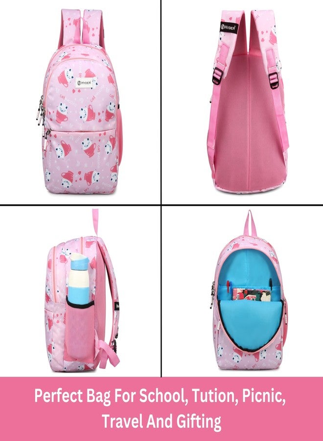 HYDER Kids 20L Zippy Catpuccino Backpack Best Stylish Waterproof Lightweight Casual/Picnic/Tuition/School Bag for Children Boys And Girls (Pink) - Image 2