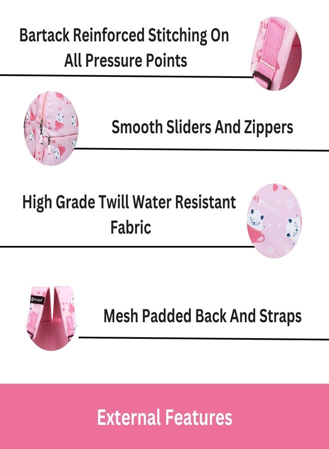 HYDER Kids 20L Zippy Catpuccino Backpack Best Stylish Waterproof Lightweight Casual/Picnic/Tuition/School Bag for Children Boys And Girls (Pink) - Image 4