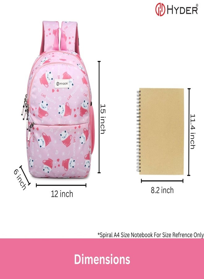 HYDER Kids 20L Zippy Catpuccino Backpack Best Stylish Waterproof Lightweight Casual/Picnic/Tuition/School Bag for Children Boys And Girls (Pink) - Image 5