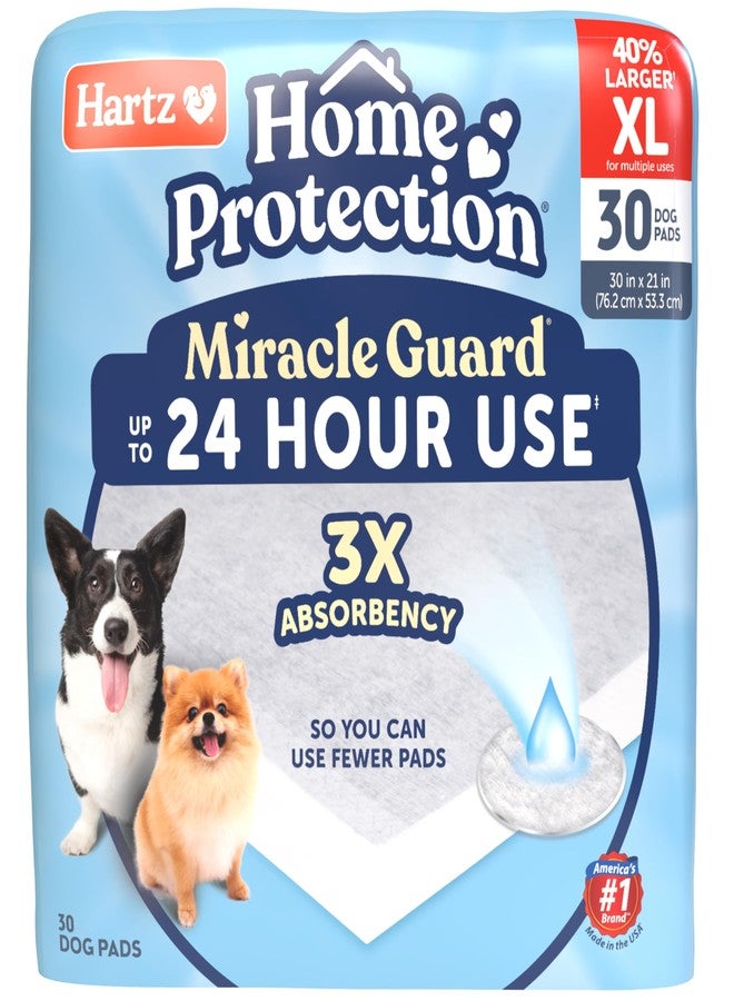 Hartz Home Protection Miracle Guard Dog Pads, XL Size 30 Count, 3X Absorbency & 3X Longer use, Won't Leak and Odor Eliminating - Image 1