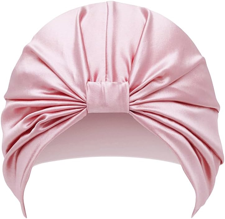 townssilk 100 Mulberry Silk Sleep Cap for Women 16 Momme Silk Sleep Cap Good for Hair Protect Hair Silk Sleep CapPopular Rosepink