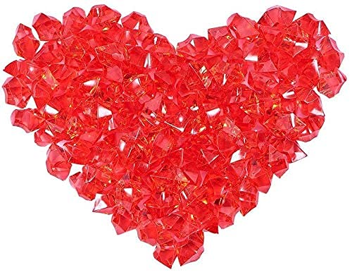 Promote حزمة ترويجية من 250 جرام من كريستالات الأكريليك لتزيين المنزل، أحجار زخرفية لأواني النباتات، حوض السمك، تنسيق الحدائق، حشوات المزهريات، زينة الحدائق باللون الأحمر - Image 2