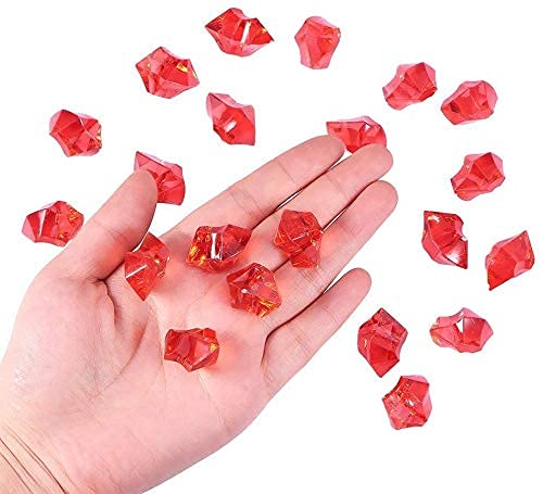 Promote حزمة ترويجية من 250 جرام من كريستالات الأكريليك لتزيين المنزل، أحجار زخرفية لأواني النباتات، حوض السمك، تنسيق الحدائق، حشوات المزهريات، زينة الحدائق باللون الأحمر - Image 4