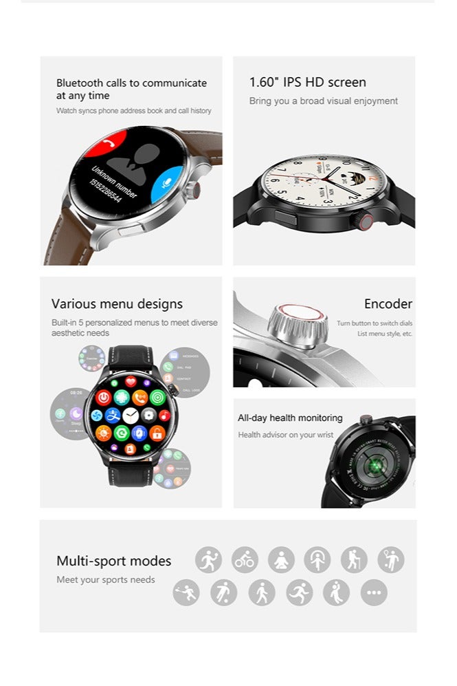 RollsTimi  New Bluetooth Smartwatch, 1.53-Inch TFT Touch-Screen Smart Watch, Bluetooth Call, Message Reminder, DIY Personalized Settings, Menstrual Period Reminder, Multi-Practical Functions, Sports Sleep Health Monitoring, Long Battery Life - Image 2