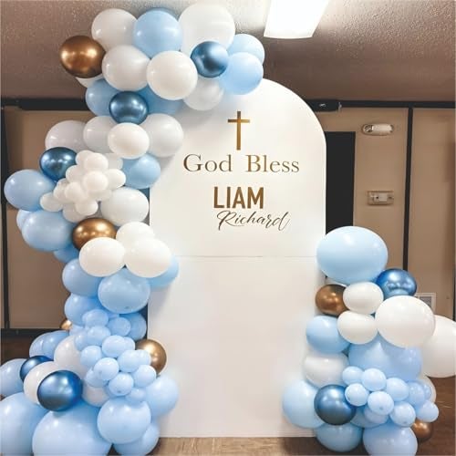 YOURS DECOR Balloon Decoration Kit - 61 Pcs Pastel Blue, White Balloons with chrome & Confetti for Birthday, Weddings, Anniversary & Events Garland Set | Birthday Decoration Items for Kids & Adults - Image 5