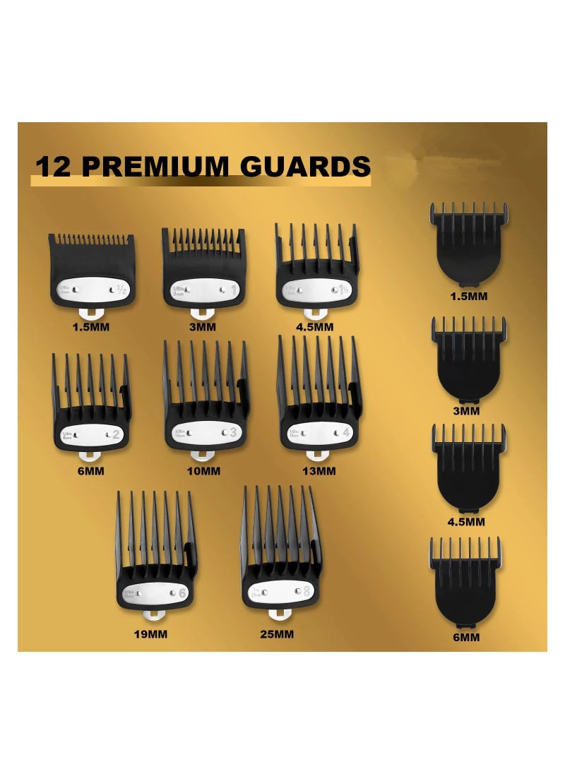 Generic Multifunctional Hair Clippers, Professional Hair Cutting Kit Beard Trimmer Barbers for Men Women Kids Clipper Set Rechargeable (Golden)  - Image 3