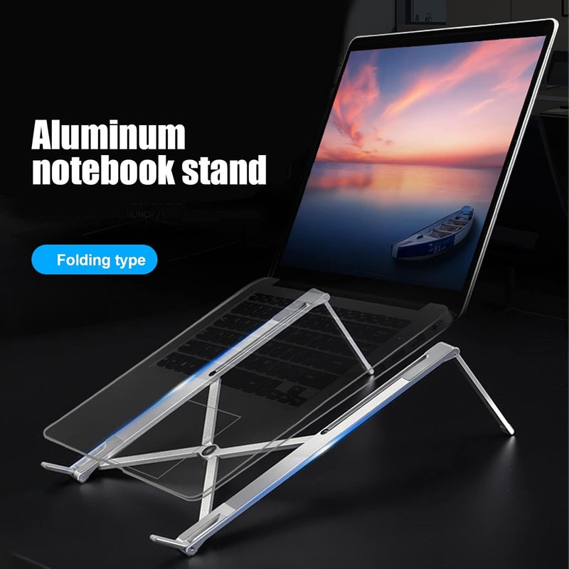 Adjustable Laptop Stand Aluminum Alloy Foldable Holder for 10-17in Tablets and Notebooks - Ergonomic, Portable, Anti - Slip Design for Office and Home Use - Image 4
