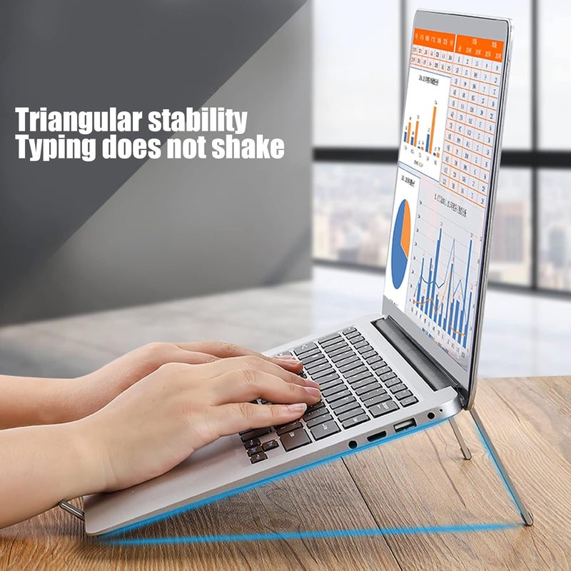Adjustable Laptop Stand Aluminum Alloy Foldable Holder for 10-17in Tablets and Notebooks - Ergonomic, Portable, Anti - Slip Design for Office and Home Use - Image 2