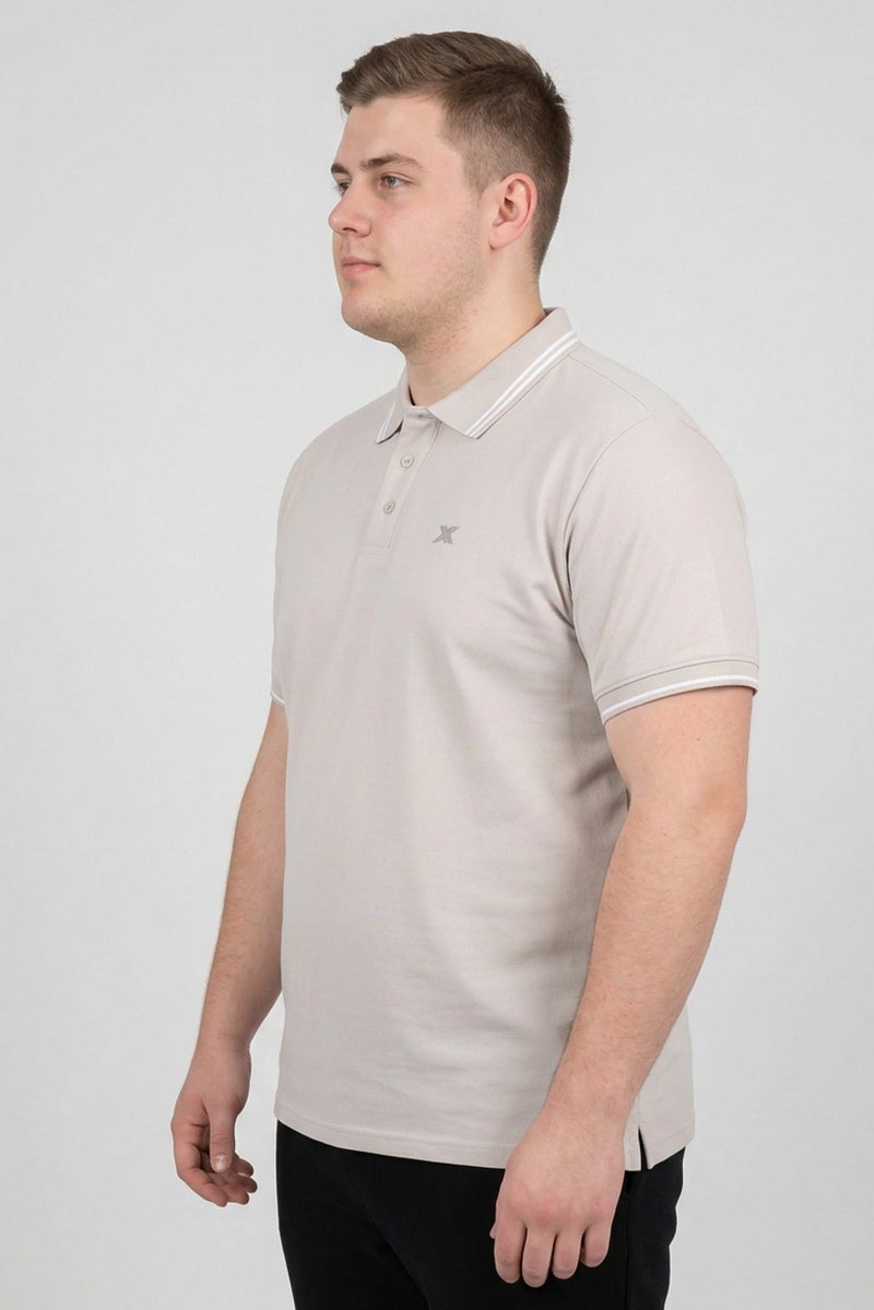 RBX Men Sportswear Fit Short Sleeve Outdoor Polo Shirt, Light Grey - Image 3
